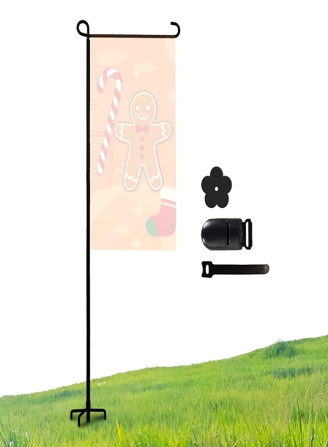 حامل عمود علم الحديقة شديد التحمل ذو 4 شوكات من ESTTOP - قاعدة علم خارجية مقاومة للعوامل الجوية للحديقة والفناء لأعلام المنازل مقاس 12 × 18 بوصة، حامل عمود علم أرضي للزينة في جميع الفصول (العلم غير متضمن) - Image 1